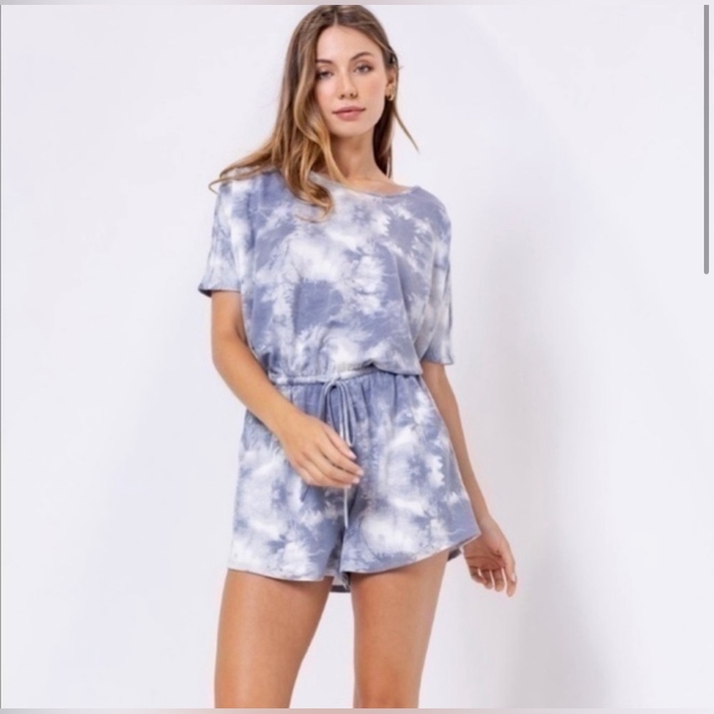romper with cloud print